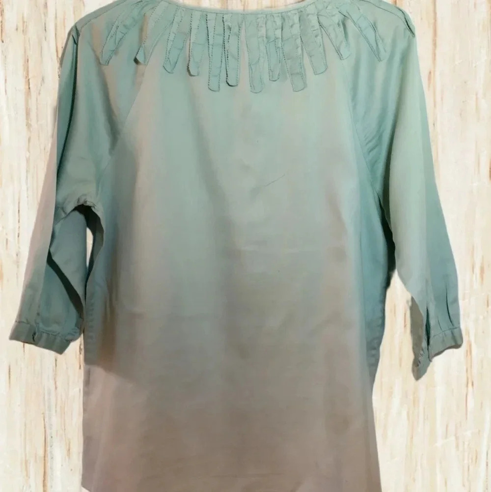 TALBOTS Petite Small Mint / Seafoam Green Blouse - Picture 2 of 13